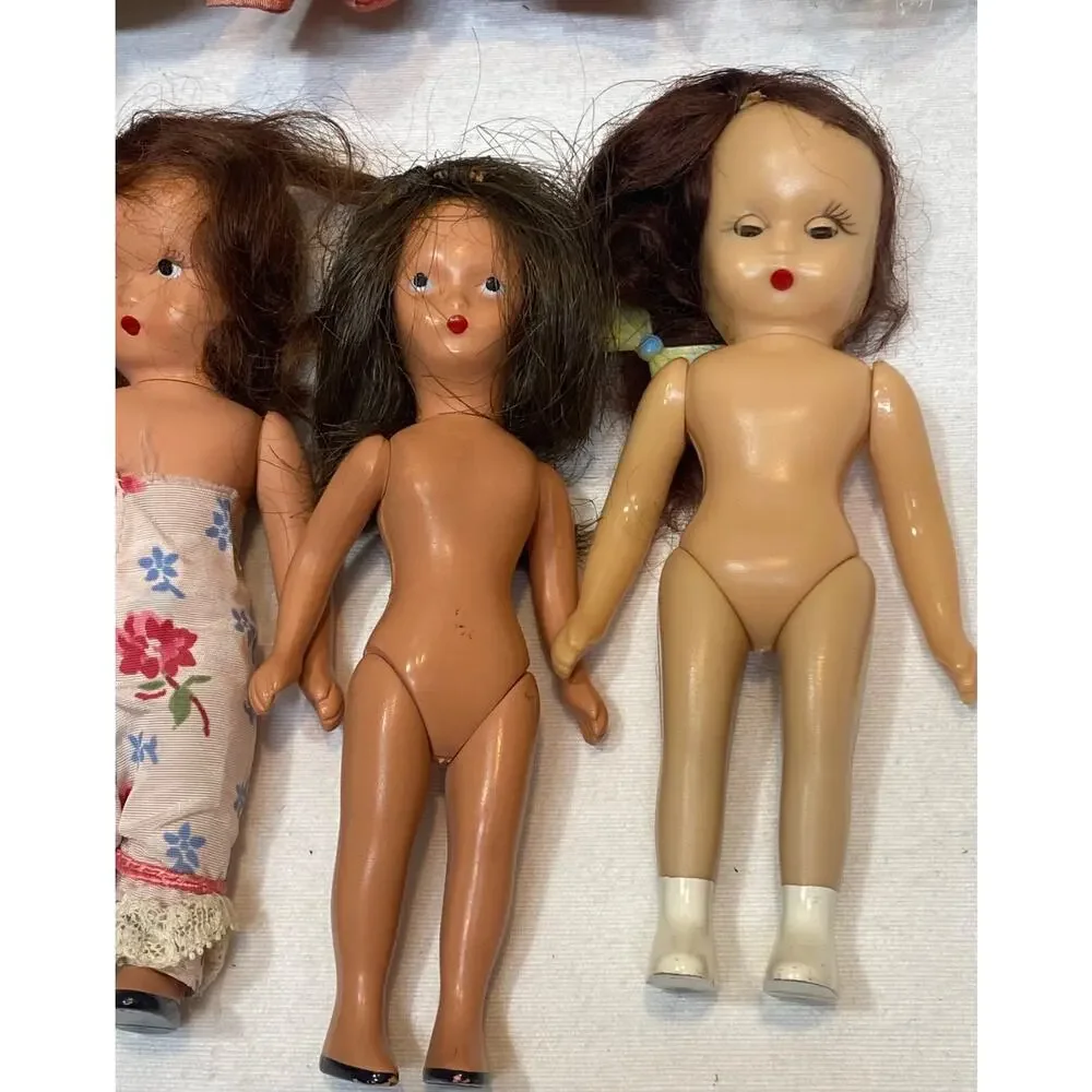 8 Vintage Lot 1940’s 50s Nancy Ann Storybook Dolls Bisque Hard Plastic